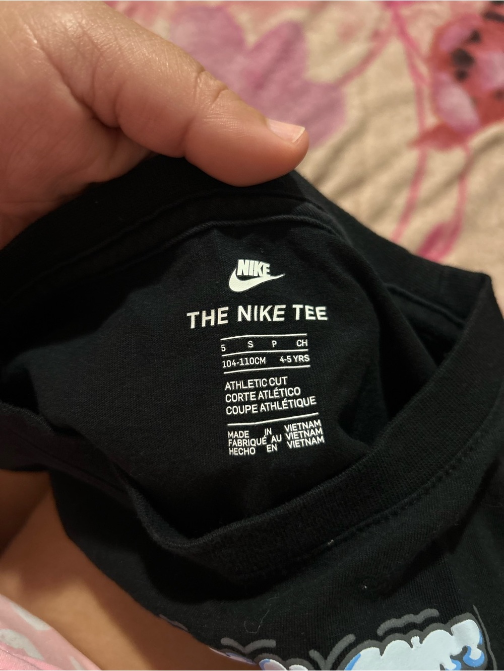 Nike Black Tee with White and Light Blue Swoosh - Picture 3 of 4